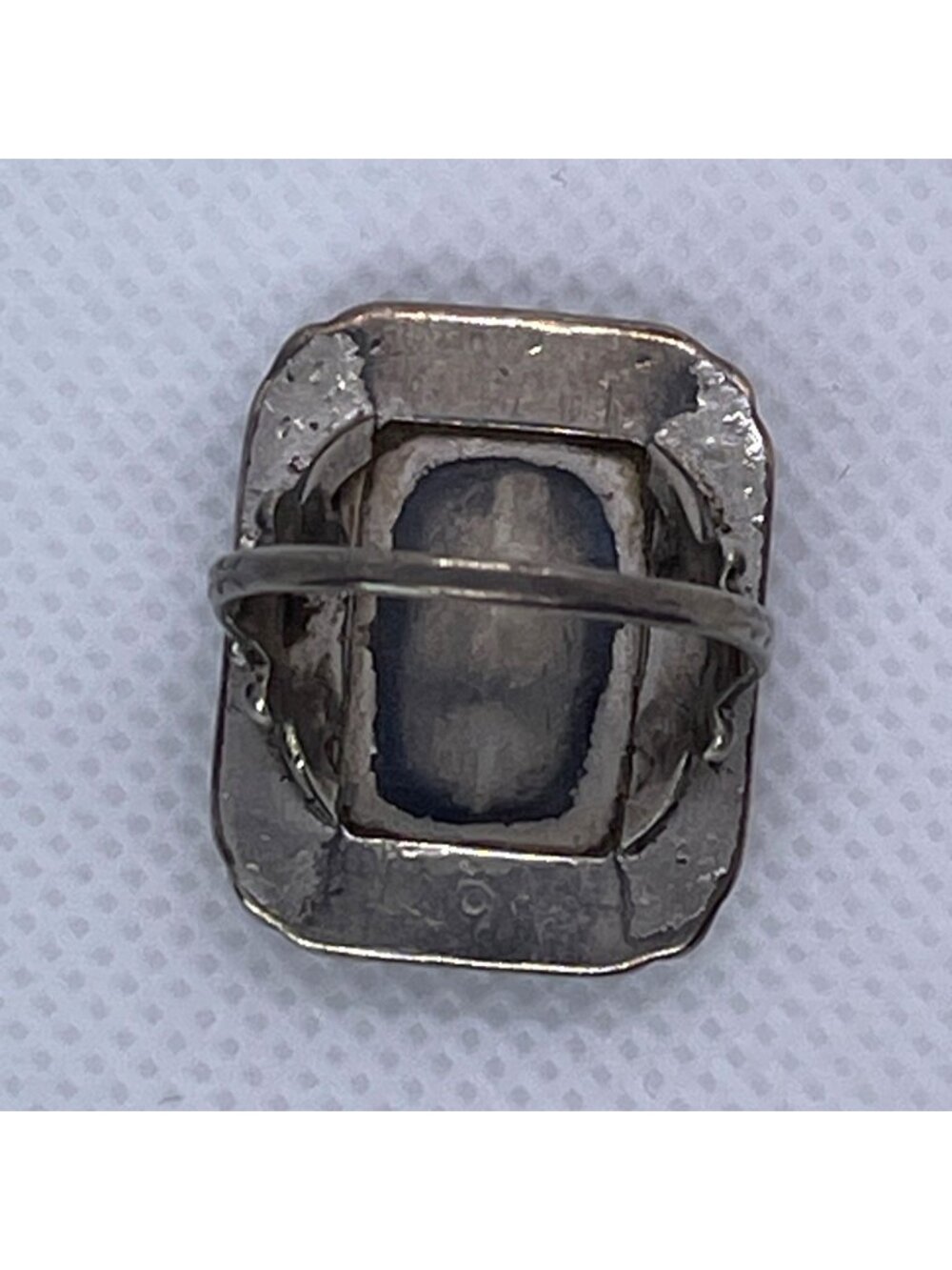Art Deco Ring Black Onyx Marcasite Sterling Silver Statement Estate Size 6.25 - Picture 3 of 12